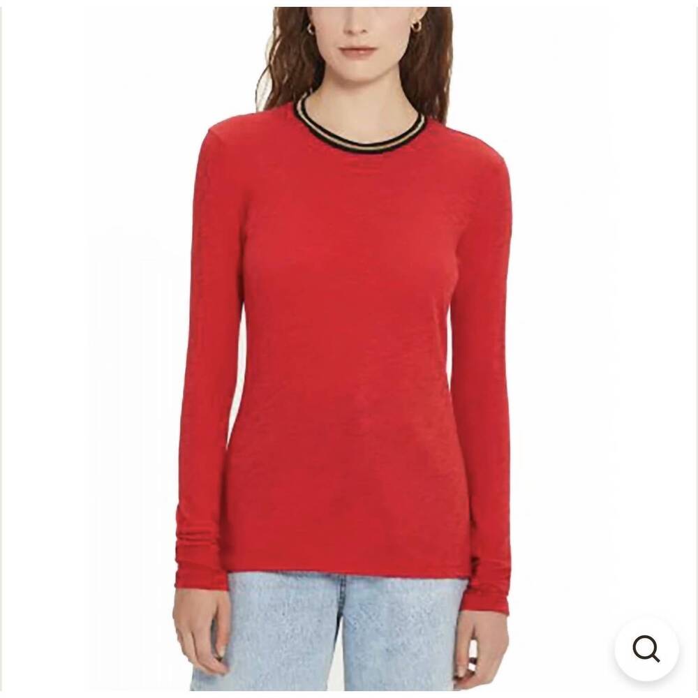 NEW GOLDIE long sleeve ringer tee in red
